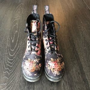 Dr. Martens Black Victorian Floral Boots